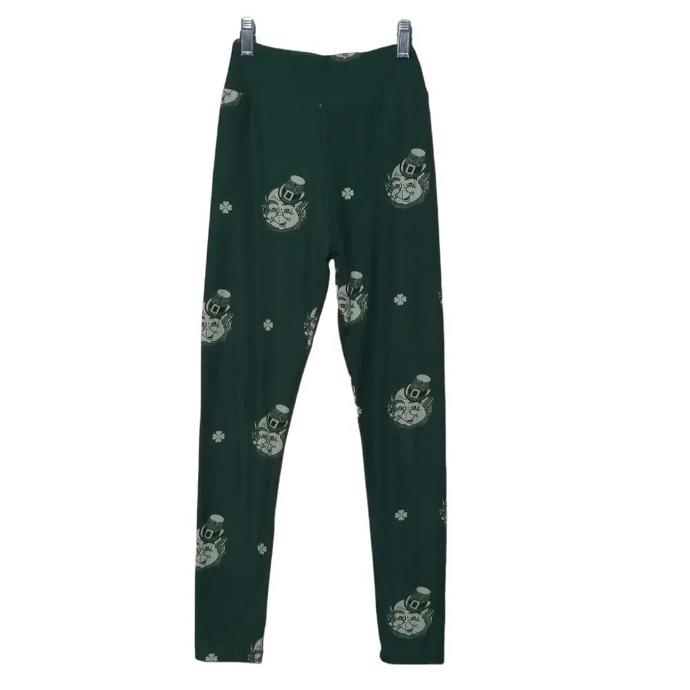 LuLaRoe Leggings in Leprechaun Print Shamrocks – Tween